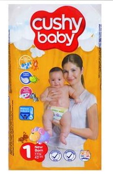 PAÑALES CUSHY BABY N-BORN 1X42PC