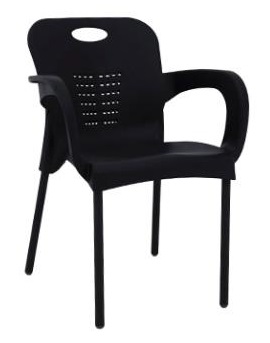 SILLA PLASTICA C-PATAS D-METAL BLACK